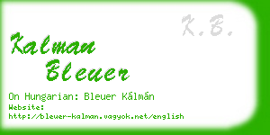 kalman bleuer business card