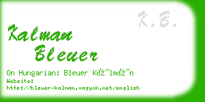 kalman bleuer business card